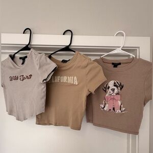Tween Girls Forever 21 Crop Top Bundle | 3 Pieces | Size XS–M